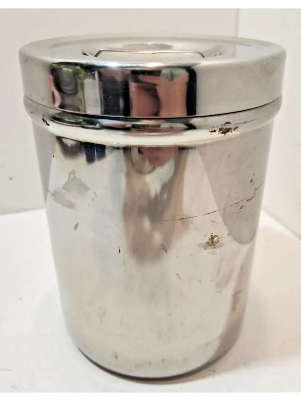 Vtg Stainless Steel Canisters W/ Medical Lid - Set of 2  Vollrath 8802 Polar 3J